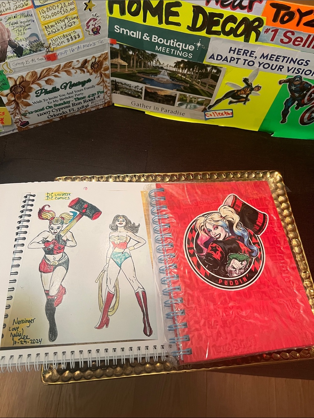#2785**Harley Quinn "Puddin'" Red Spiral Notebook - Picture 17 of 17